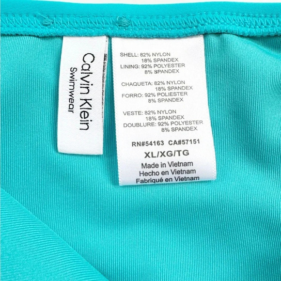 NWT Calvin Klein 50 SPF Ruched Sides Hipster Bikini Bottoms Aqua size XL - Picture 7 of 10